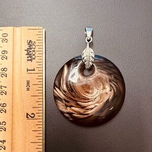 Murano Glass Brown Pendant with 18K GF Bail